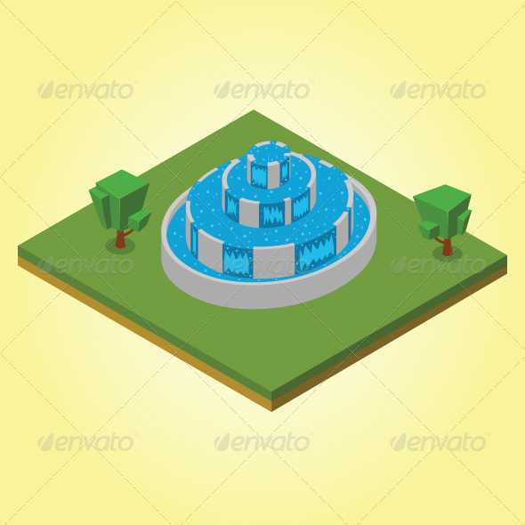 GraphicRiver Isometric Fountain 7823401 GraphicRiver Isometric Fountain 7823401