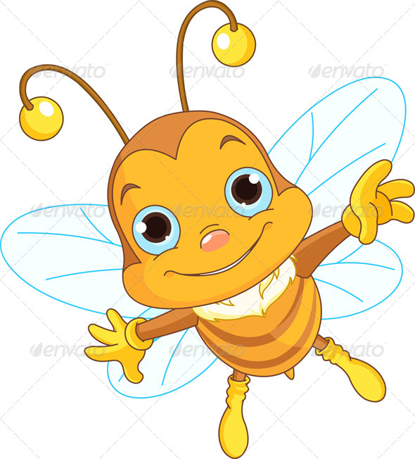 GraphicRiver Cute Bee Flying 7823532 GraphicRiver Cute Bee Flying 7823532