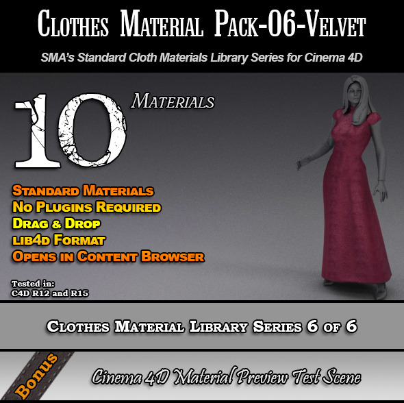 3DOcean Standard Clothes Material Pack-06-Velvet for C4D 7824396 3DOcean Standard Clothes Material Pack-06-Velvet for C4D 7824396