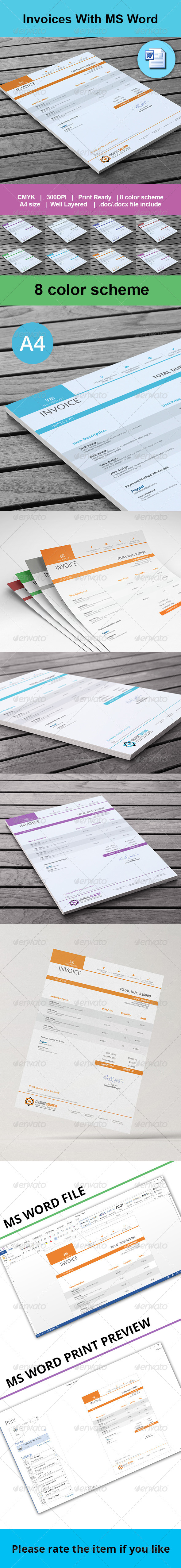 GraphicRiver Invoices With MS Word 7827829 GraphicRiver Invoices With MS Word 7827829