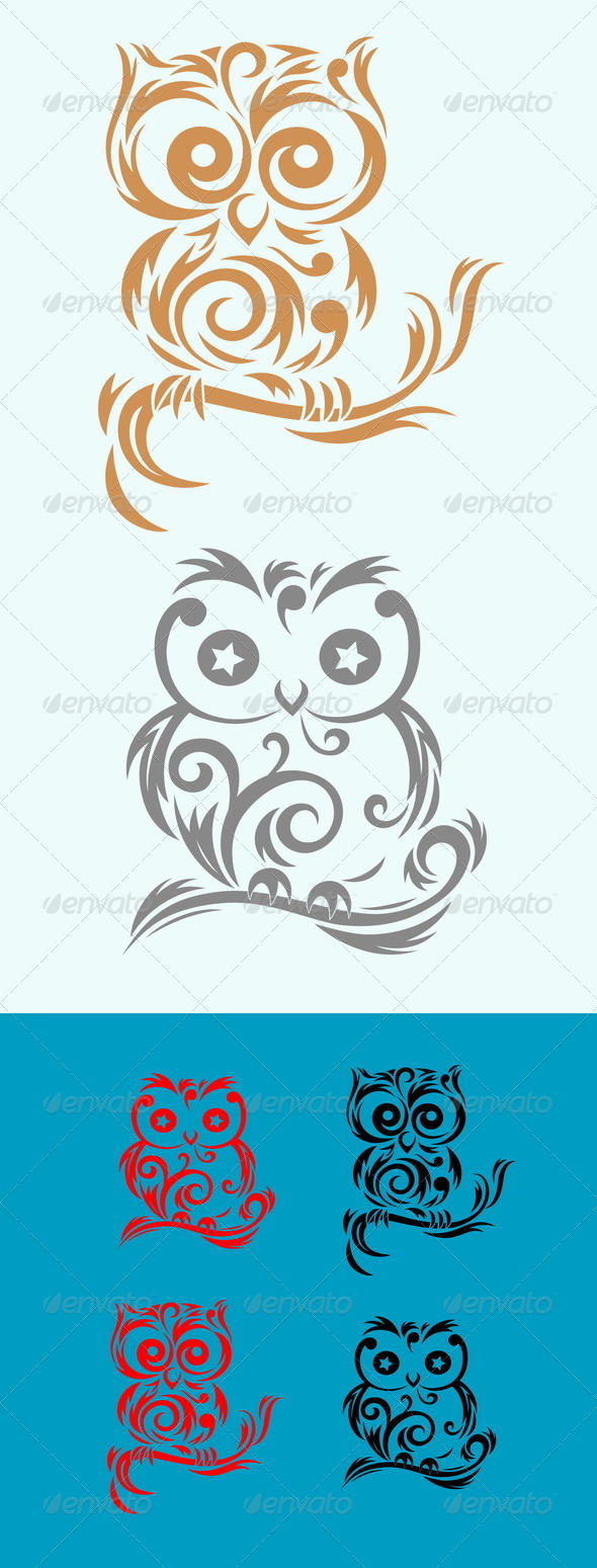 GraphicRiver Owl Birds 7828908 GraphicRiver Owl Birds 7828908