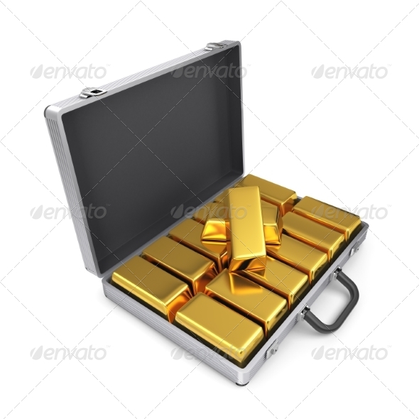 GraphicRiver Metal Case with Gold Bars 7836764 GraphicRiver Metal Case with Gold Bars 7836764