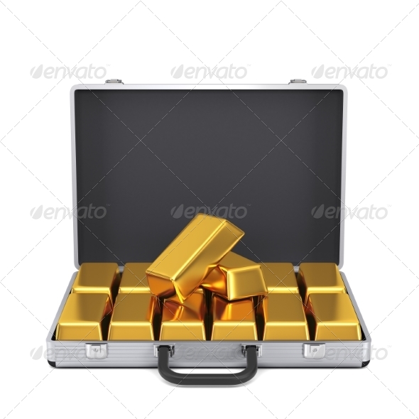 GraphicRiver Metal Case with Gold Bars 7836765 GraphicRiver Metal Case with Gold Bars 7836765
