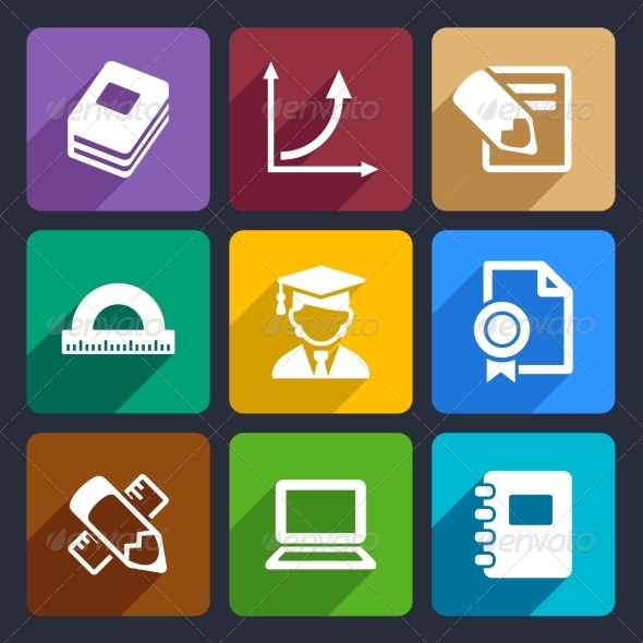 GraphicRiver Mathematics Flat Icons Set 51 7838552 GraphicRiver Mathematics Flat Icons Set 51 7838552