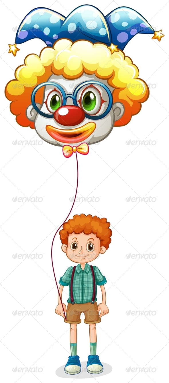 GraphicRiver Boy holding a clown balloon 7844585 GraphicRiver Boy holding a clown balloon 7844585