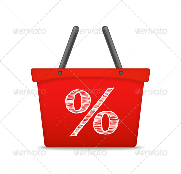 GraphicRiver Shopping Basket with Percent Sign 7844794 GraphicRiver Shopping Basket with Percent Sign 7844794