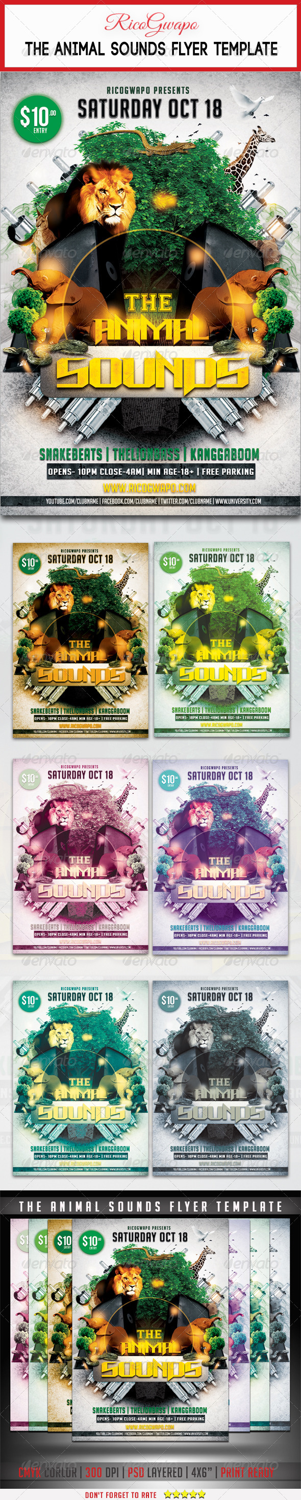 GraphicRiver Animal Sounds Flyer Template 7845476 GraphicRiver Animal Sounds Flyer Template 7845476