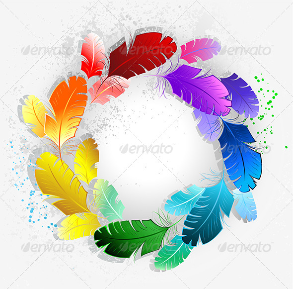 GraphicRiver Circle of Rainbow Feathers 7846811 GraphicRiver Circle of Rainbow Feathers 7846811