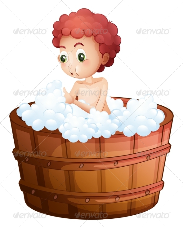 GraphicRiver Boy taking a bath 7846854 GraphicRiver Boy taking a bath 7846854