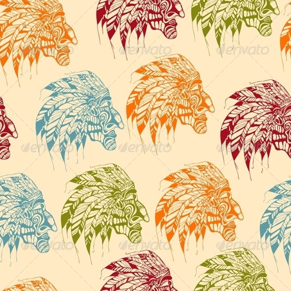 GraphicRiver Seamless Pattern with American Indians 7849214 GraphicRiver Seamless Pattern with American Indians 7849214