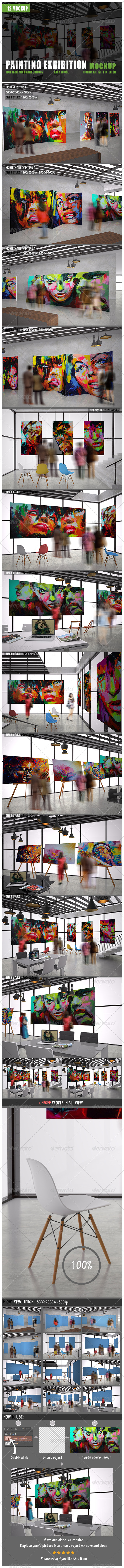 GraphicRiver Painting Exhibition Mockup 7850787 GraphicRiver Painting Exhibition Mockup 7850787