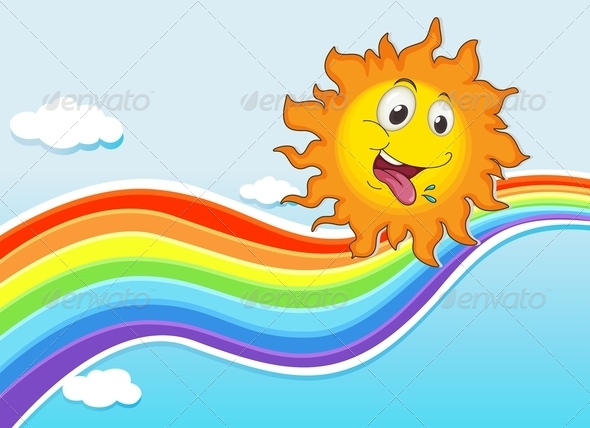 GraphicRiver Happy sun and Rainbow 7852576 GraphicRiver Happy sun and Rainbow 7852576