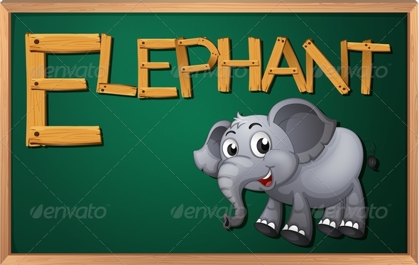 GraphicRiver Blackboard with Elephant 7853249 GraphicRiver Blackboard with Elephant 7853249