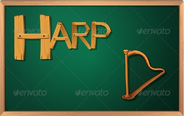 GraphicRiver Blackboard with Harp 7853314 GraphicRiver Blackboard with Harp 7853314