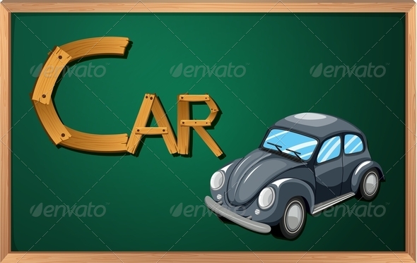 GraphicRiver Blackboard with Car 7853465 GraphicRiver Blackboard with Car 7853465