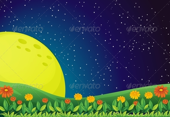 GraphicRiver Bright moon and night sky 7854143 GraphicRiver Bright moon and night sky 7854143