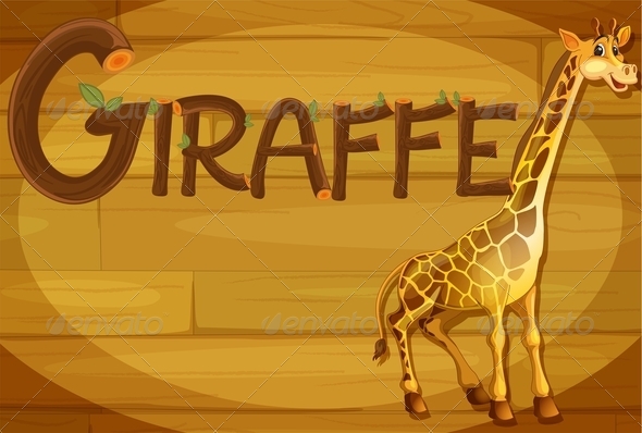 GraphicRiver Wooden Frame with Giraffe 7859711 GraphicRiver Wooden Frame with Giraffe 7859711