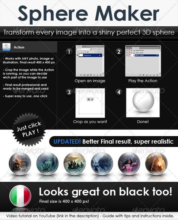 Sphere Maker. Build 3D glossy icons in 10 secs! - Photoshop Add-ons