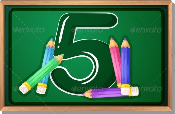 GraphicRiver Blackboard with Five Pencils 7859752 GraphicRiver Blackboard with Five Pencils 7859752