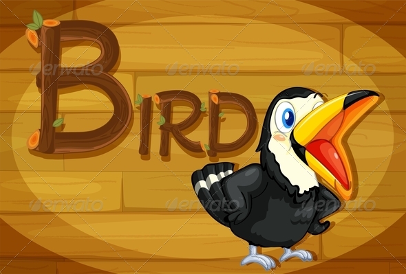 GraphicRiver Wooden Frame with Bird 7859777 GraphicRiver Wooden Frame with Bird 7859777