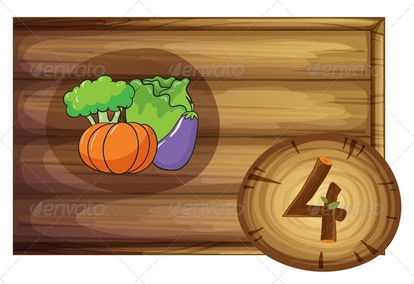 GraphicRiver Wooden frame with four vegetables 7860254 GraphicRiver Wooden frame with four vegetables 7860254