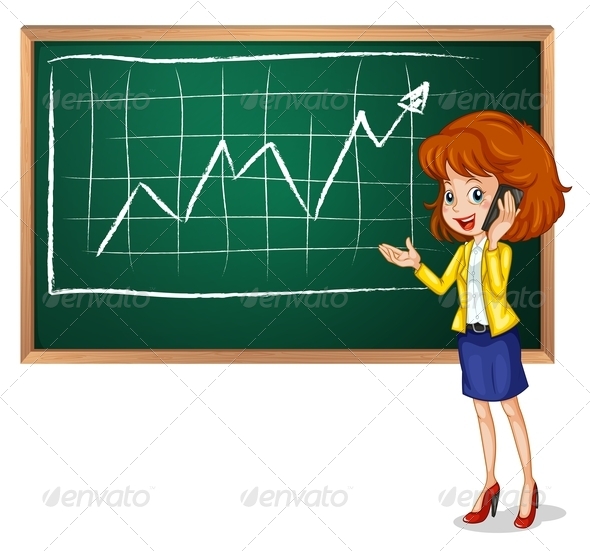 GraphicRiver Woman using phone in front of chalk board 7860585 GraphicRiver Woman using phone in front of chalk board 7860585