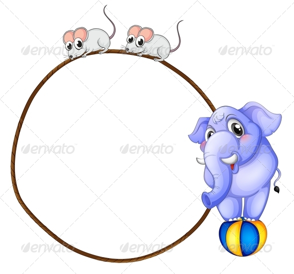 GraphicRiver Round Template with Mice and Elephant 7860732 GraphicRiver Round Template with Mice and Elephant 7860732