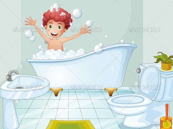 GraphicRiver Boy taking a bath 7861282 GraphicRiver Boy taking a bath 7861282