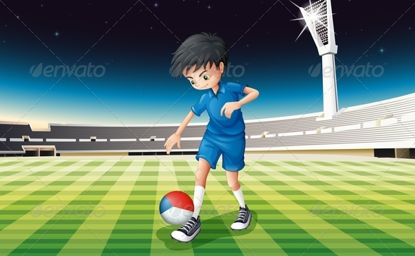 GraphicRiver Boy on Soccer Field with a Czech Republic Ball 7861856 GraphicRiver Boy on Soccer Field with a Czech Republic Ball 7861856