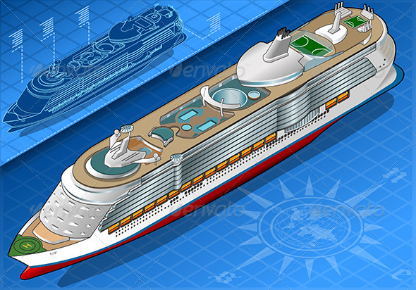 GraphicRiver Isometric Cruise Ship in Front View 7863319 GraphicRiver Isometric Cruise Ship in Front View 7863319