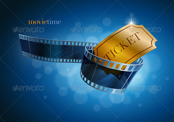 GraphicRiver Camera Film Strip and Gold Ticket 7863365 GraphicRiver Camera Film Strip and Gold Ticket 7863365