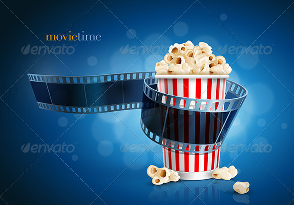 GraphicRiver Camera Film Strip And Popcorn Box 7863391 GraphicRiver Camera Film Strip And Popcorn Box 7863391