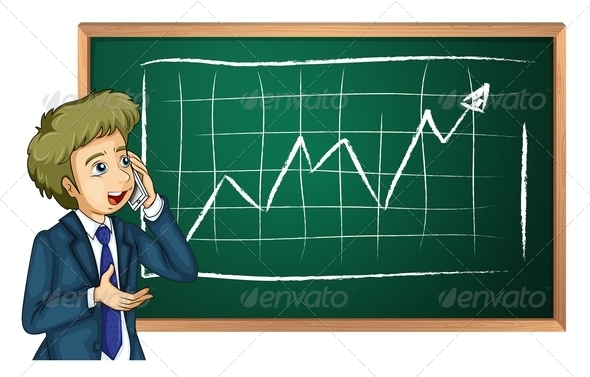 GraphicRiver Man using his cell phone in front of board 7863490 GraphicRiver Man using his cell phone in front of board 7863490