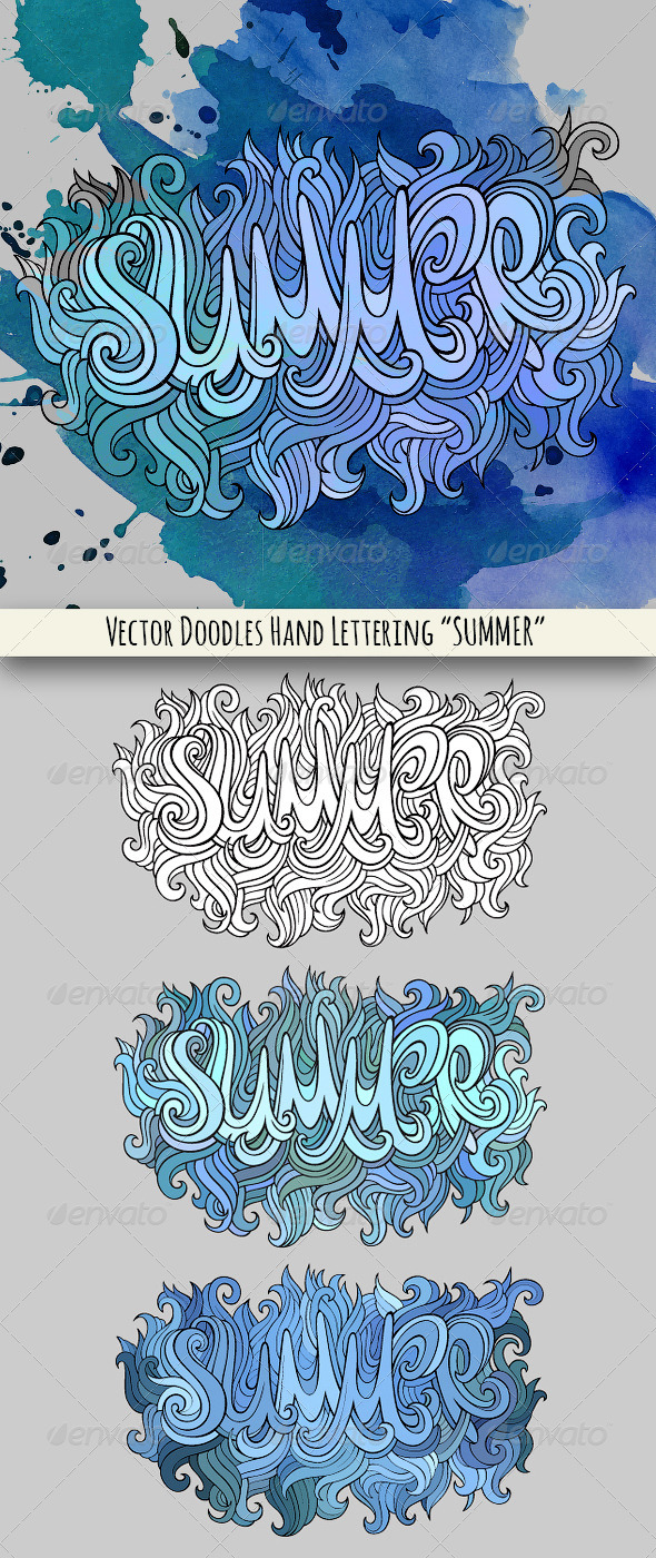 GraphicRiver Summer Hand Lettering Set 7864083 GraphicRiver Summer Hand Lettering Set 7864083