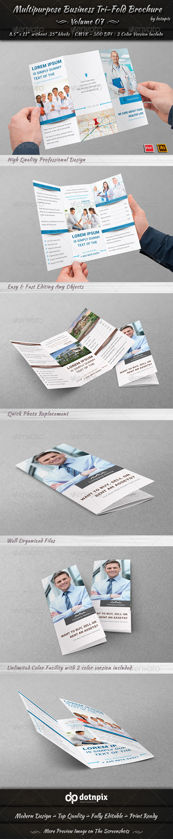 GraphicRiver Multipurpose Business Tri-Fold Brochure Volume 7 7865340 GraphicRiver Multipurpose Business Tri-Fold Brochure Volume 7 7865340