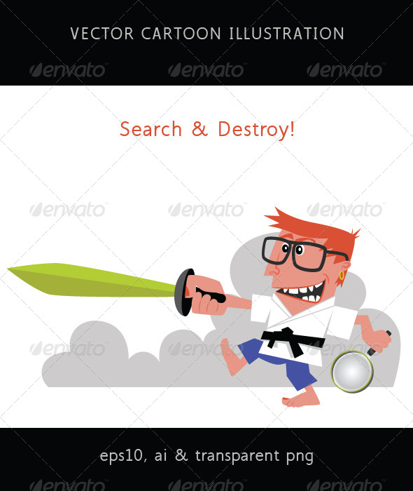 GraphicRiver Search and Destroy Karate Geek with Sword 7865522 GraphicRiver Search and Destroy Karate Geek with Sword 7865522