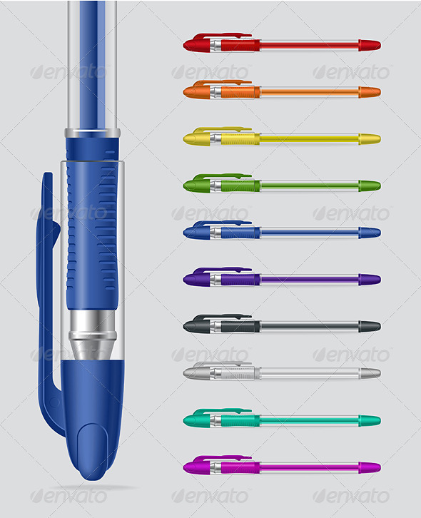 GraphicRiver Set of Gel Pens 7867076 GraphicRiver Set of Gel Pens 7867076