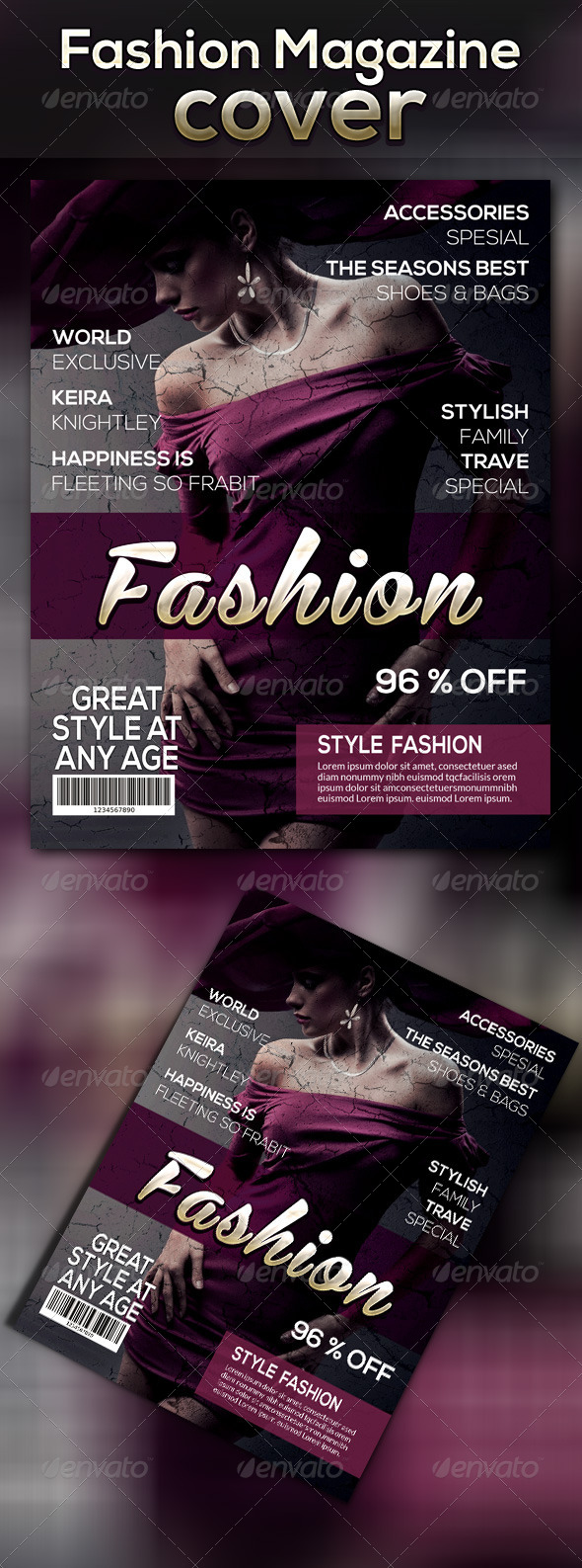 GraphicRiver Fashion Magazine Cover Template 7867882 GraphicRiver Fashion Magazine Cover Template 7867882