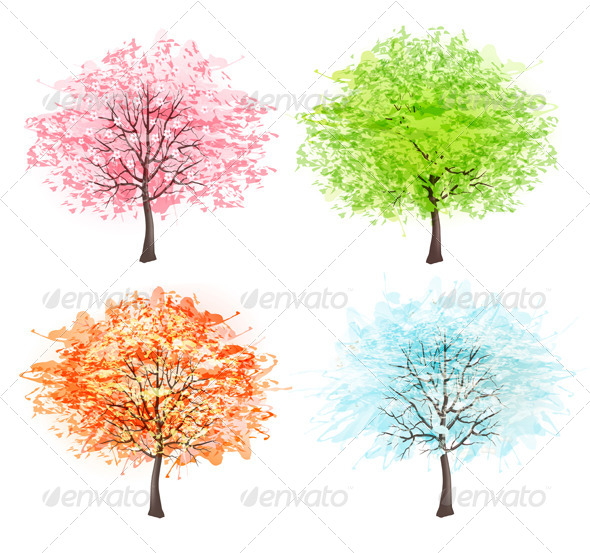 GraphicRiver Four Season Trees 7869274 GraphicRiver Four Season Trees 7869274