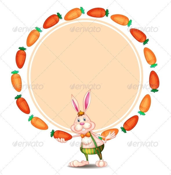 GraphicRiver Template with Bunny and Carrots 7869873 GraphicRiver Template with Bunny and Carrots 7869873