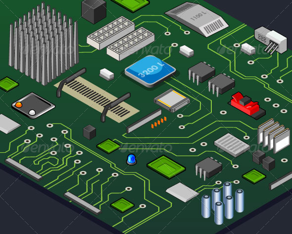 GraphicRiver Isometric Motherboard 7871386 GraphicRiver Isometric Motherboard 7871386