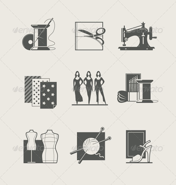 GraphicRiver Sewing Set of Icons 7873922 GraphicRiver Sewing Set of Icons 7873922