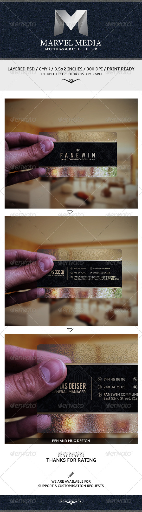 Transparent Gold And Black Business Card (Business Cards)