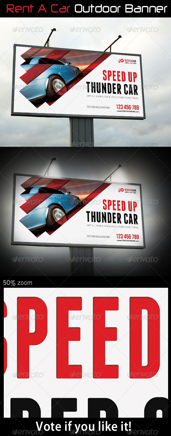 Rent A Car Outdoor Banner 08 (Signage)