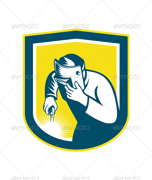 GraphicRiver Welder Holding Welding Torch Mask Retro Shield 7879451 GraphicRiver Welder Holding Welding Torch Mask Retro Shield 7879451