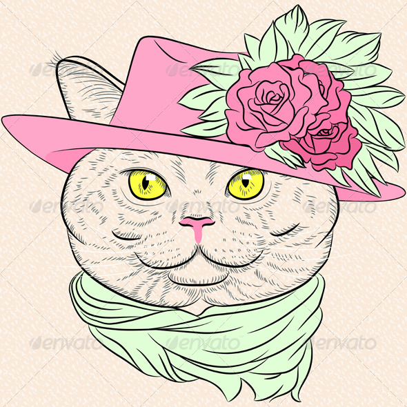 GraphicRiver Closeup Portrait of the British Cat Hipster 7885598 GraphicRiver Closeup Portrait of the British Cat Hipster 7885598