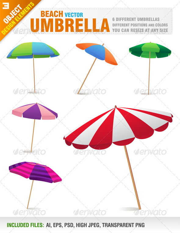 GraphicRiver Beach Parasol Set 7890497 GraphicRiver Beach Parasol Set 7890497