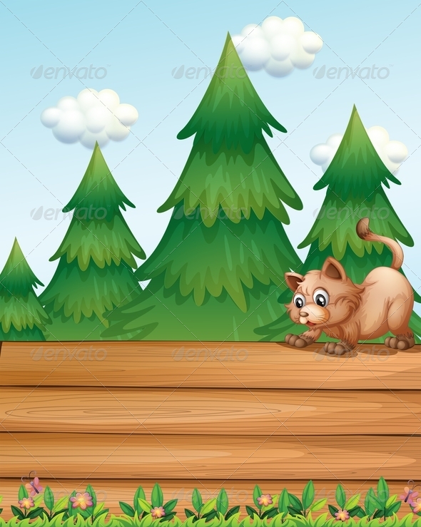 GraphicRiver Cat on empty wooden boards 7891803 GraphicRiver Cat on empty wooden boards 7891803