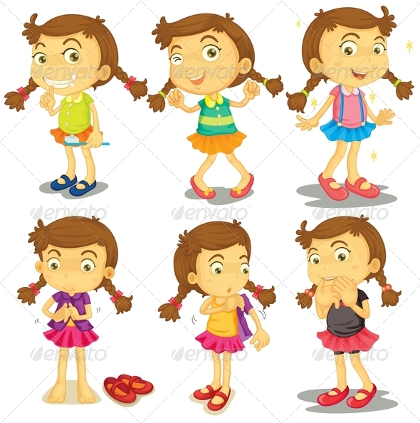 GraphicRiver Young Girl Set 7893137 GraphicRiver Young Girl Set 7893137