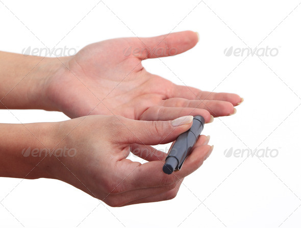 Self Blood Sampling - Stock Photo - Images